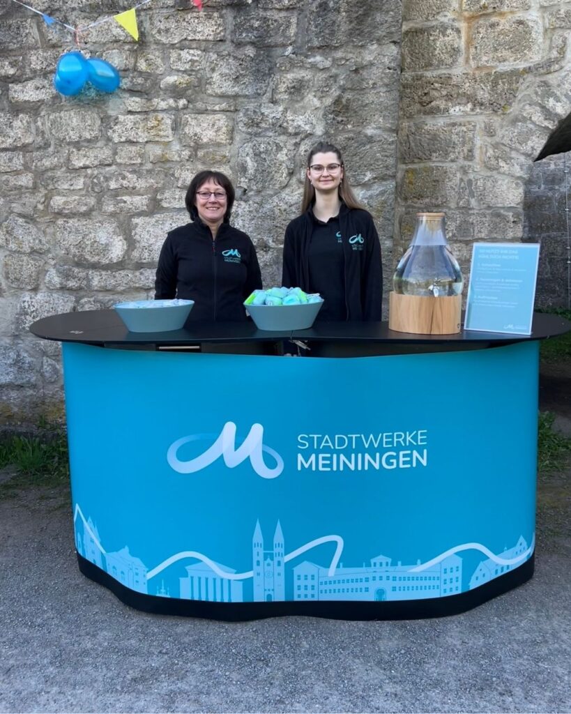 Unser Stand beim Organspendelauf 24. April 2026, Schlosspark Meiningen, Foto von Stadtwerke Meiningen